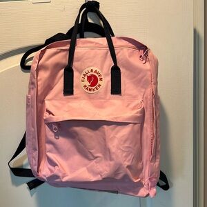 FJALLRAVEN KANKEN backpack Pink with Navy Blue straps